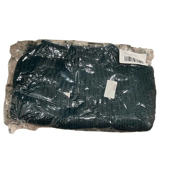 New Lulus Feeling It Eyelash Knit Off The Shoulder Sweater Dark Emerald M - Picture 4 of 8